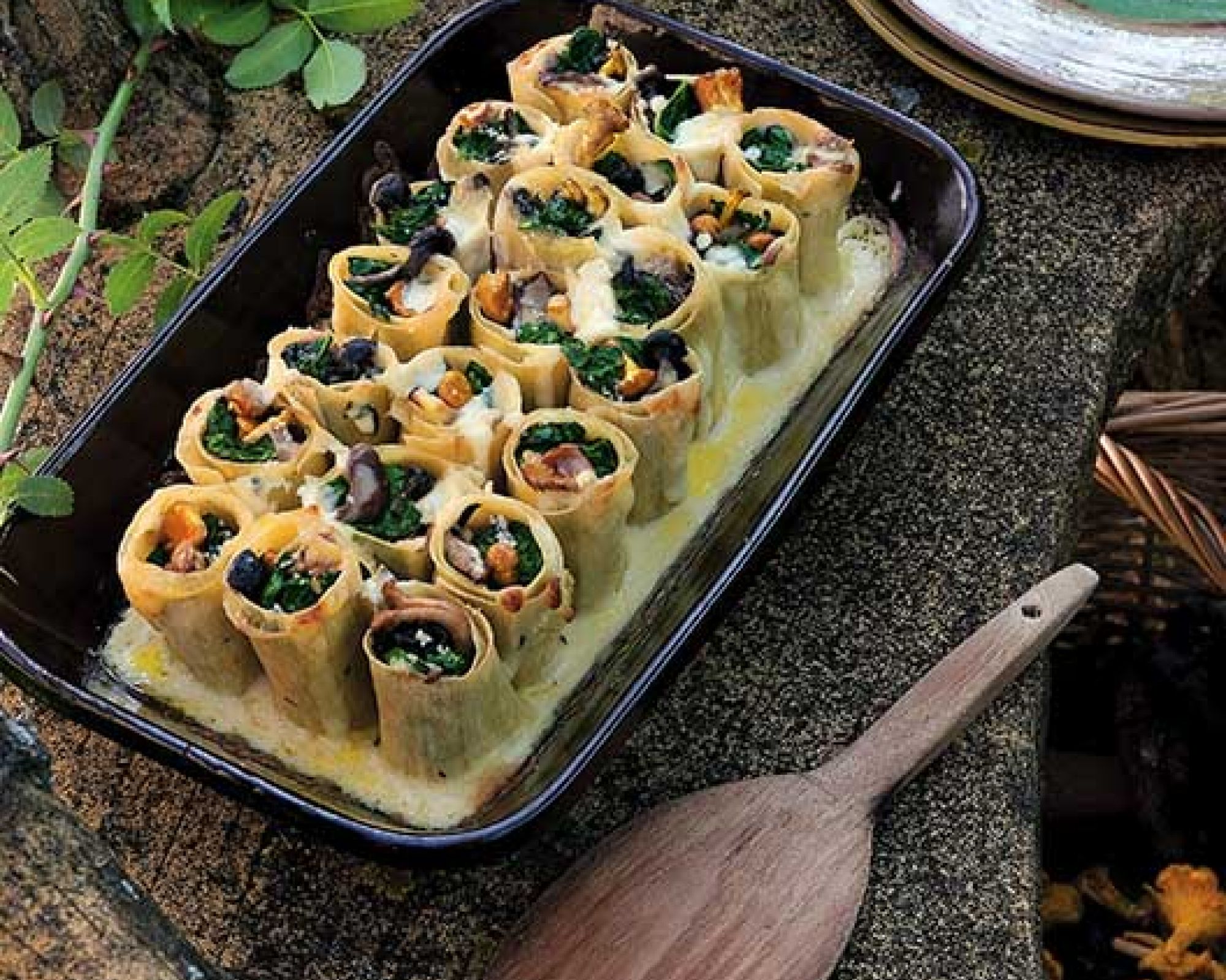 Cannelloni ze szpinakiem i podgrzybkami