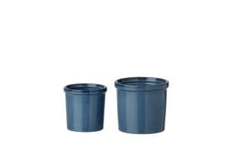 Ceramiczne doniczki niebieskie 2 szt.