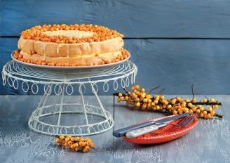 Tort biszkoptowy z rokitnikiem tort biszkoptowy