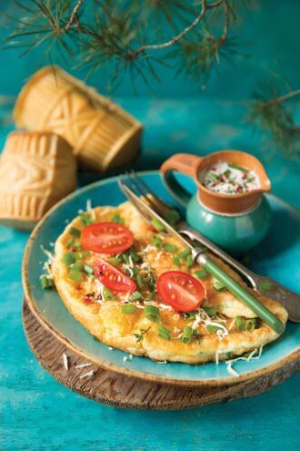 Omlet z oscypkiem Przepis na omlet z oscypkiem