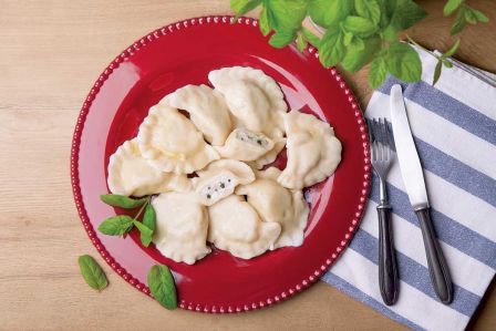 Pierogi ruskie z miętą