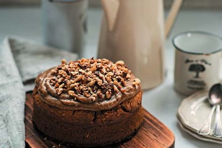 Ciasto owsiane z dynią i orzechami w karmelu ciasto owsiane