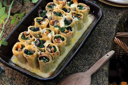 Cannelloni ze szpinakiem i podgrzybkami