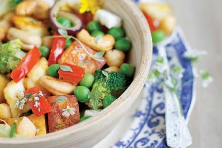 Panir smażony z warzywami