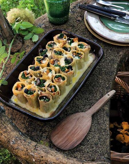 Cannelloni ze szpinakiem i podgrzybkami