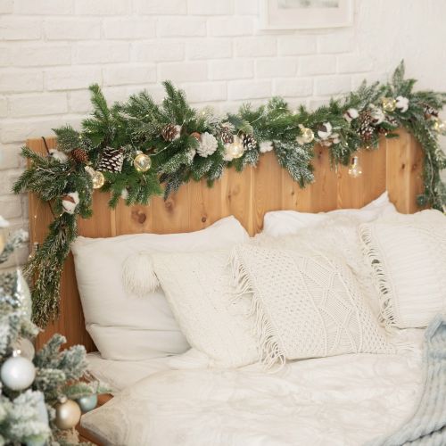 sypialnia boże narodzenie dekoracje