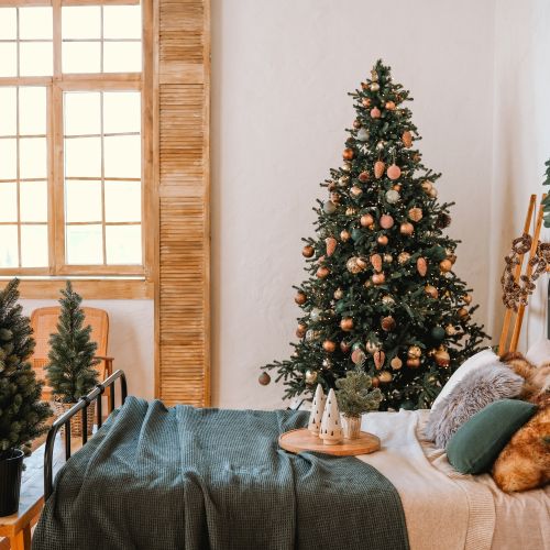 sypialnia boże narodzenie dekoracje