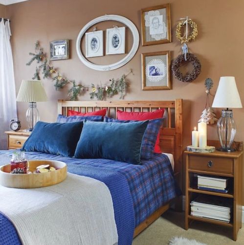 sypialnia boże narodzenie dekoracje