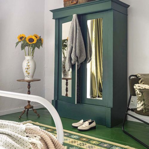 sypialnia w stylu cottagecore