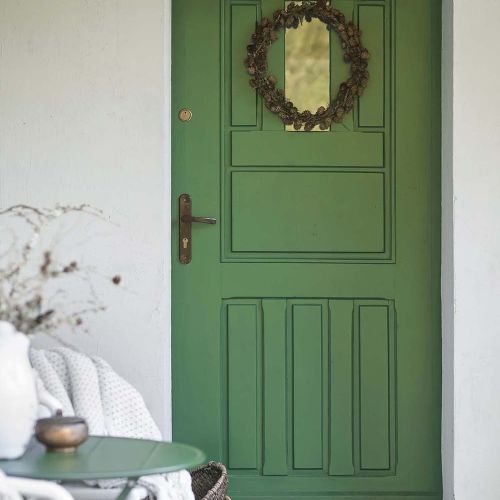 zielone drzwi wejściowe