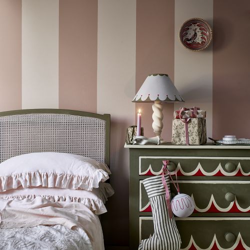 sypialnia boże narodzenie dekoracje