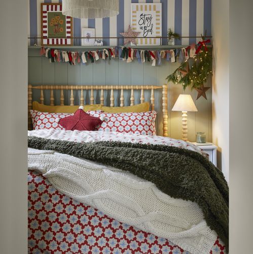 sypialnia boże narodzenie dekoracje