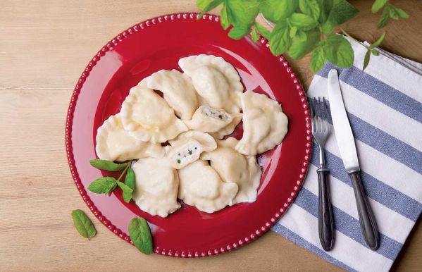 Pierogi ruskie z miętą