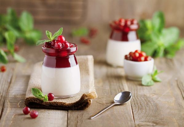 Deser jogurtowy z konfiturą z żurawiny