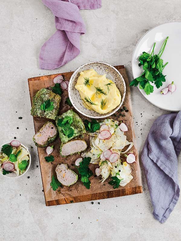 Polędwica z ziołami i ziemniaczanym purée