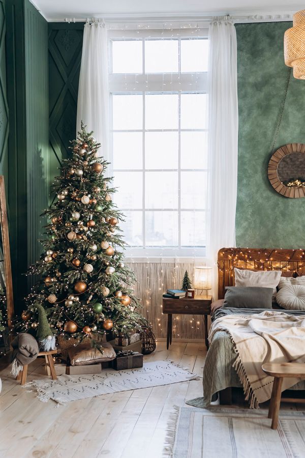 świąteczny klimat w sypialni