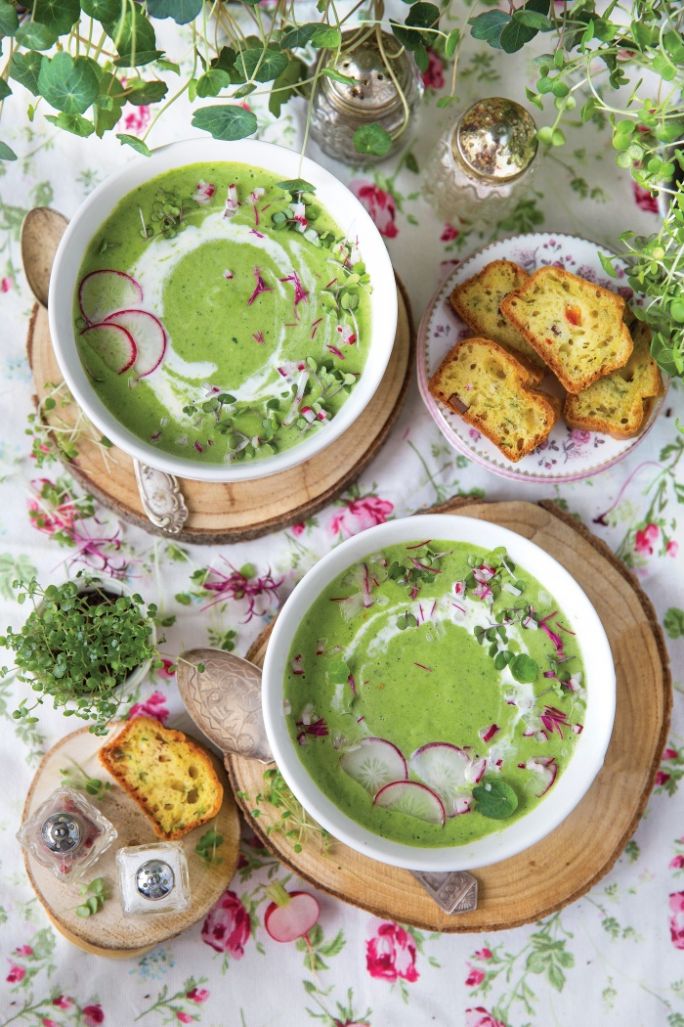 Mikroliście zielona zupa
