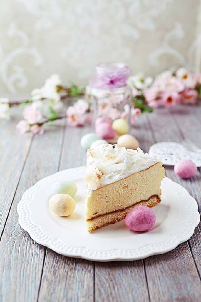 Ciasto wielkanocne wegański sernik bez sera i glutenu