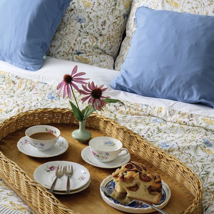 sypialnia w stylu cottagecore