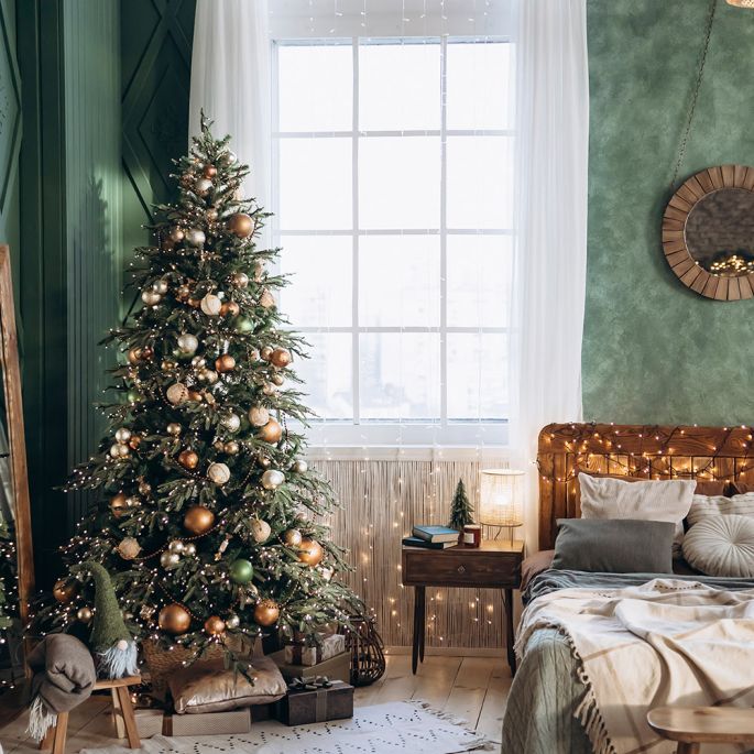 świąteczny klimat w sypialni