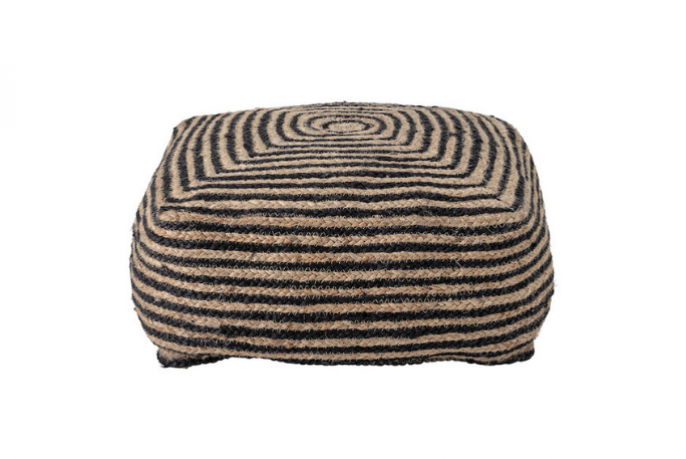 Poduszka z juty Nao Pouf, Black, Bloomingville.com