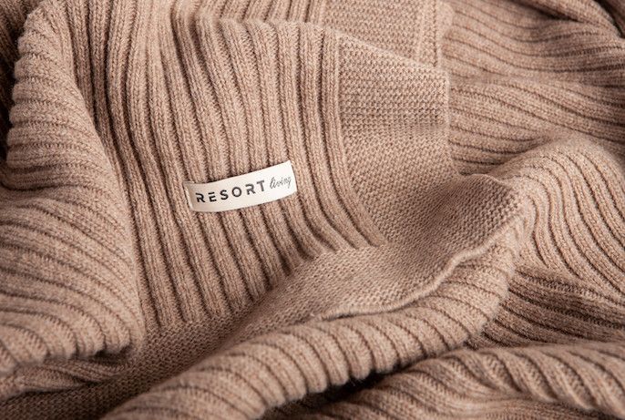 Wełniany KOC premium, RUSTIC TAUPE, resort Living, sklep.weranda.pl