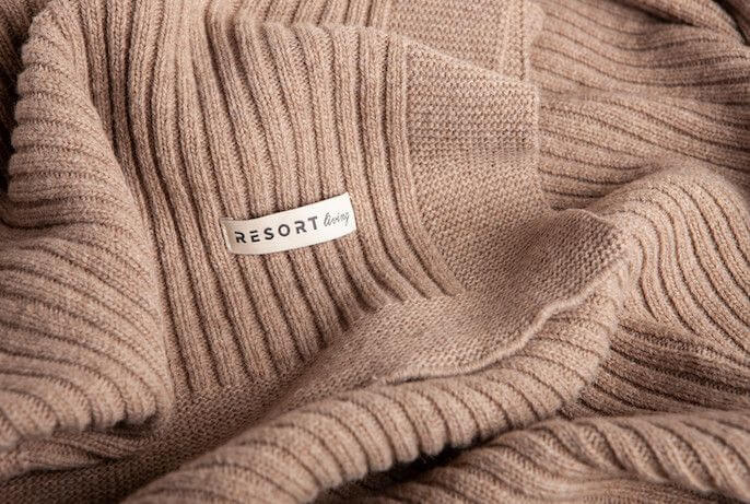 Wełniany KOC premium, RUSTIC TAUPE, resort Living, sklep.weranda.pl