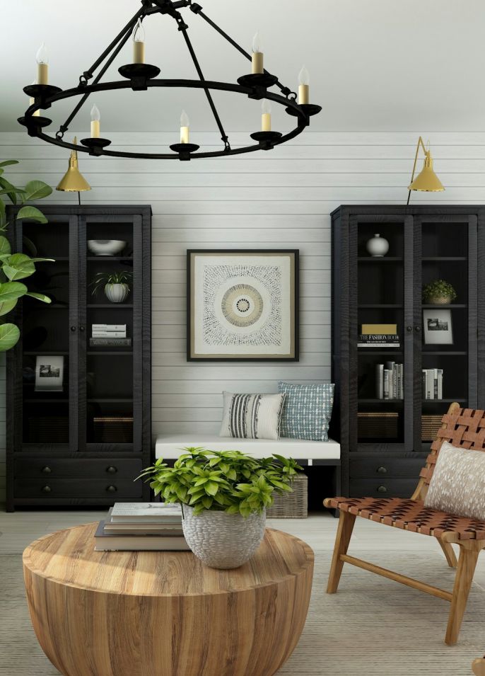 Nowoczesna aranżacja salonu w bloku, która zyskuje zupełnie nowy wymiar dzięki drewnianym elementom i sielskim dodatkom, fot. collov home design / unsplash.