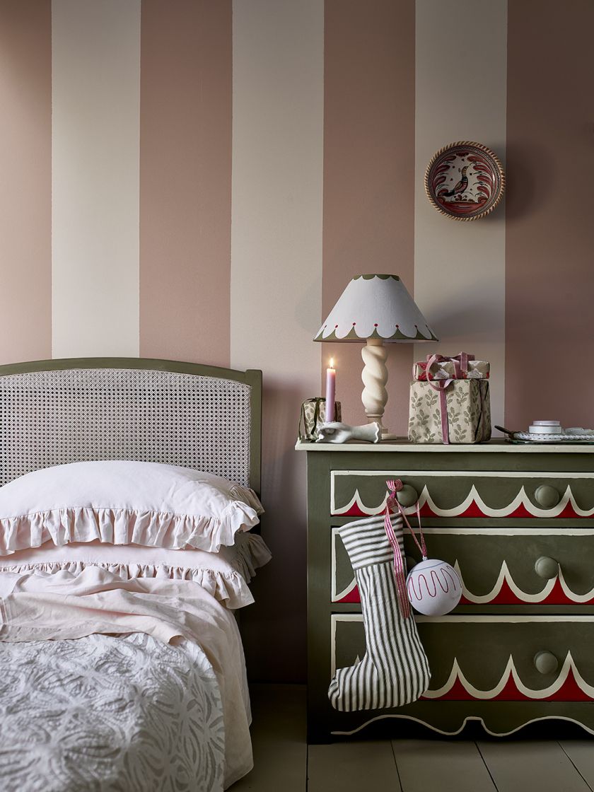 sypialnia boże narodzenie dekoracje