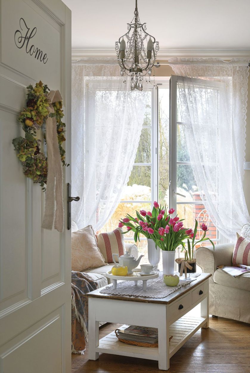 salon w stylu prowansalskim