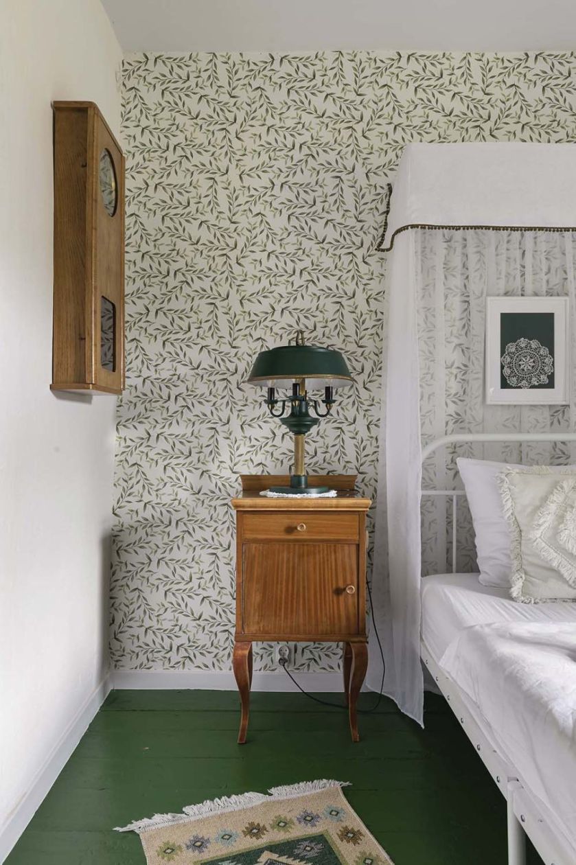 sypialnia w stylu cottagecore