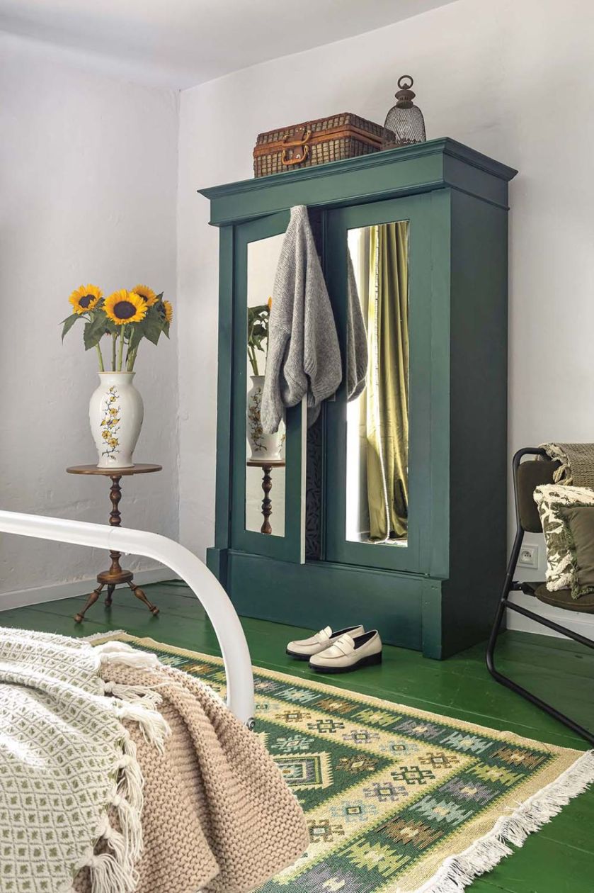 sypialnia w stylu cottagecore