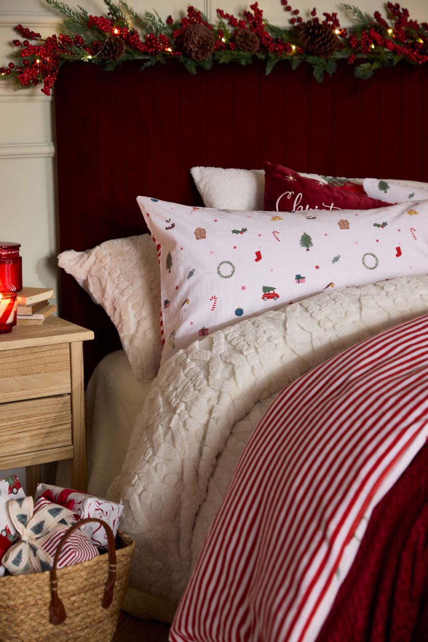 sypialnia boże narodzenie dekoracje