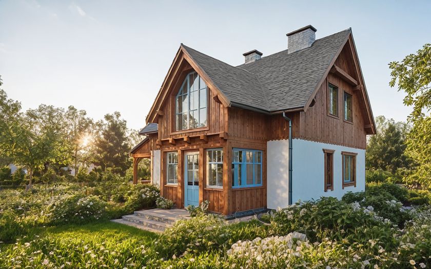 projekt drewnianego domu archideo