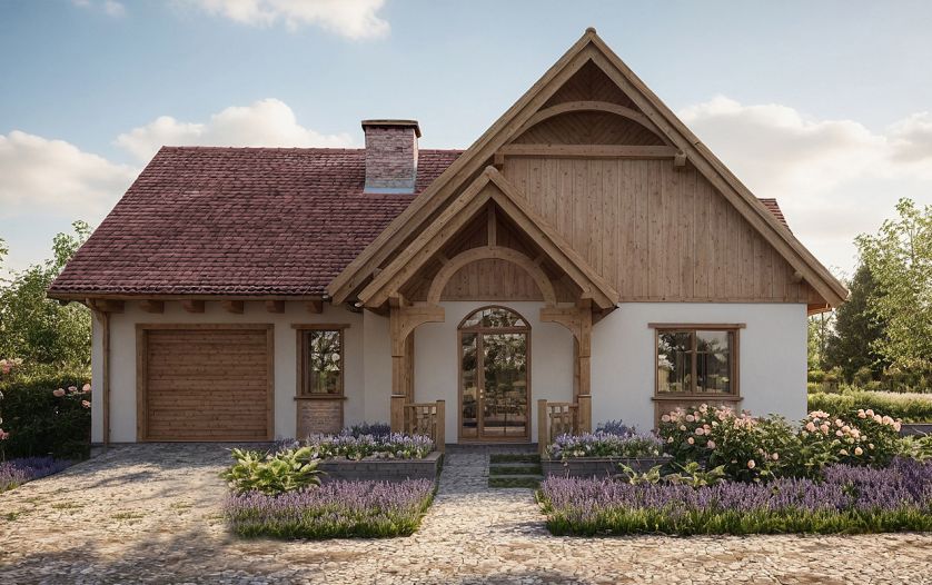 projekt drewnianego domu archideo