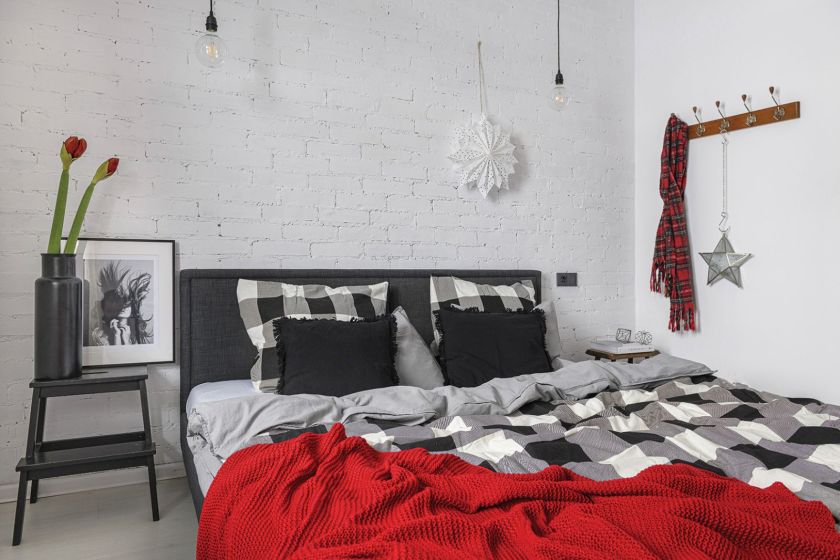 sypialnia boże narodzenie dekoracje