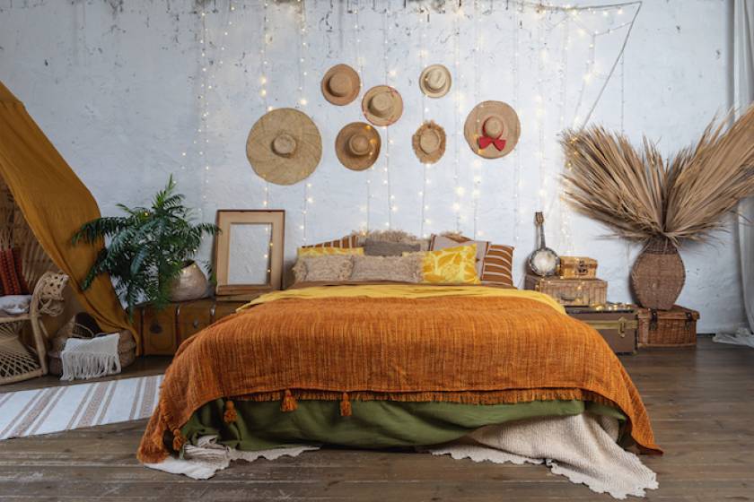 boho dodatki do sypialni